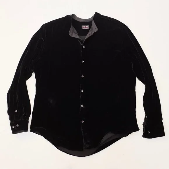 Giorgio Armani Black Label shirt 17 / 43 / XL velvet Special Edition